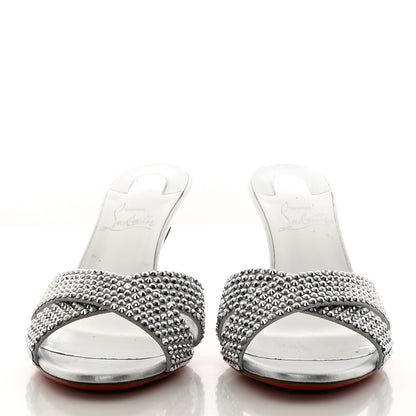 Christian Louboutin Suede Metallic Kid Lambskin Strass Mariza Is Back 85 Sandals 38 Silver 2 of 8