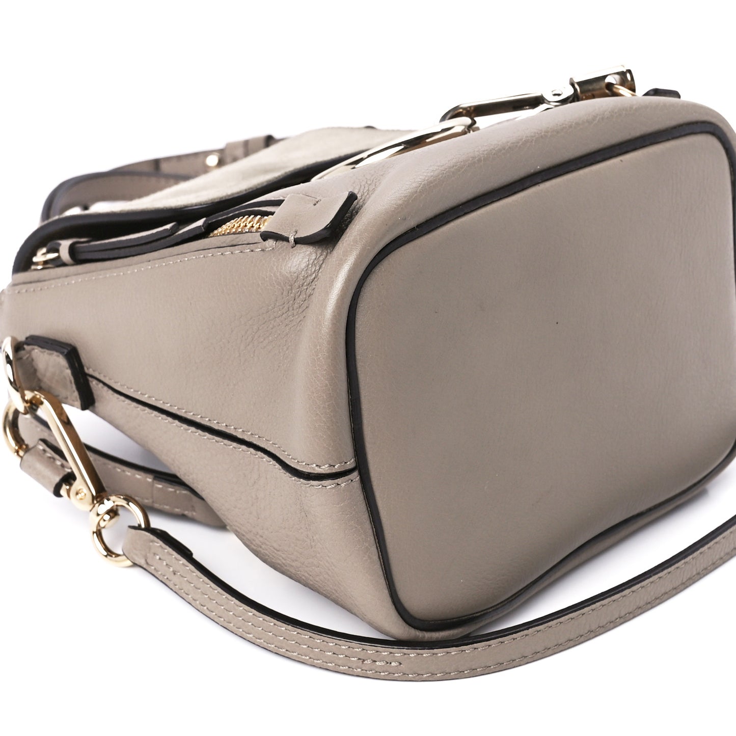 Suede Calfskin Mini Faye Backpack Motty Grey