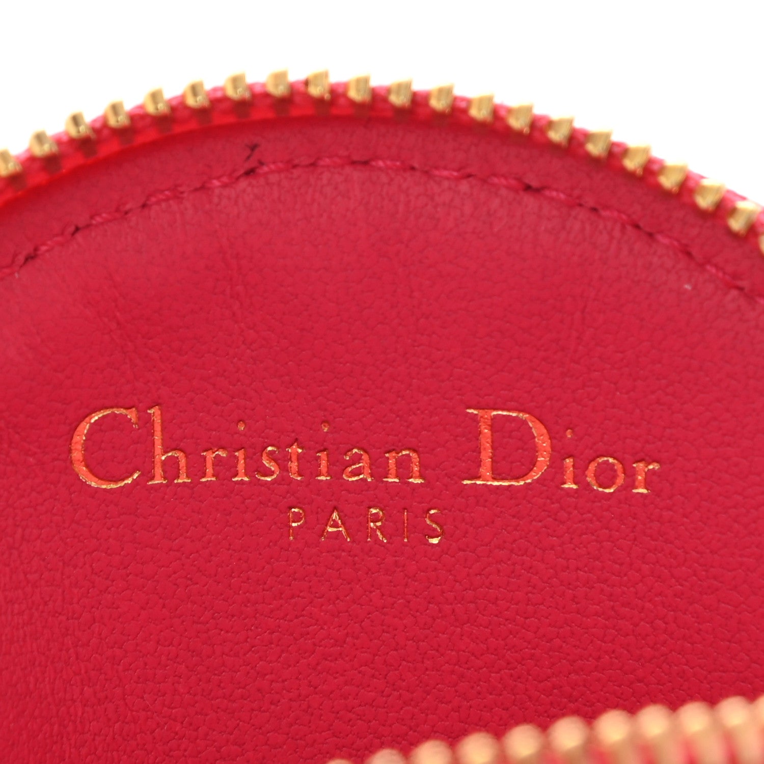 Christian Dior Supple Calfskin Cannage Round Detachable Caro Coin Purse Warm Fuchsia 6 of 7