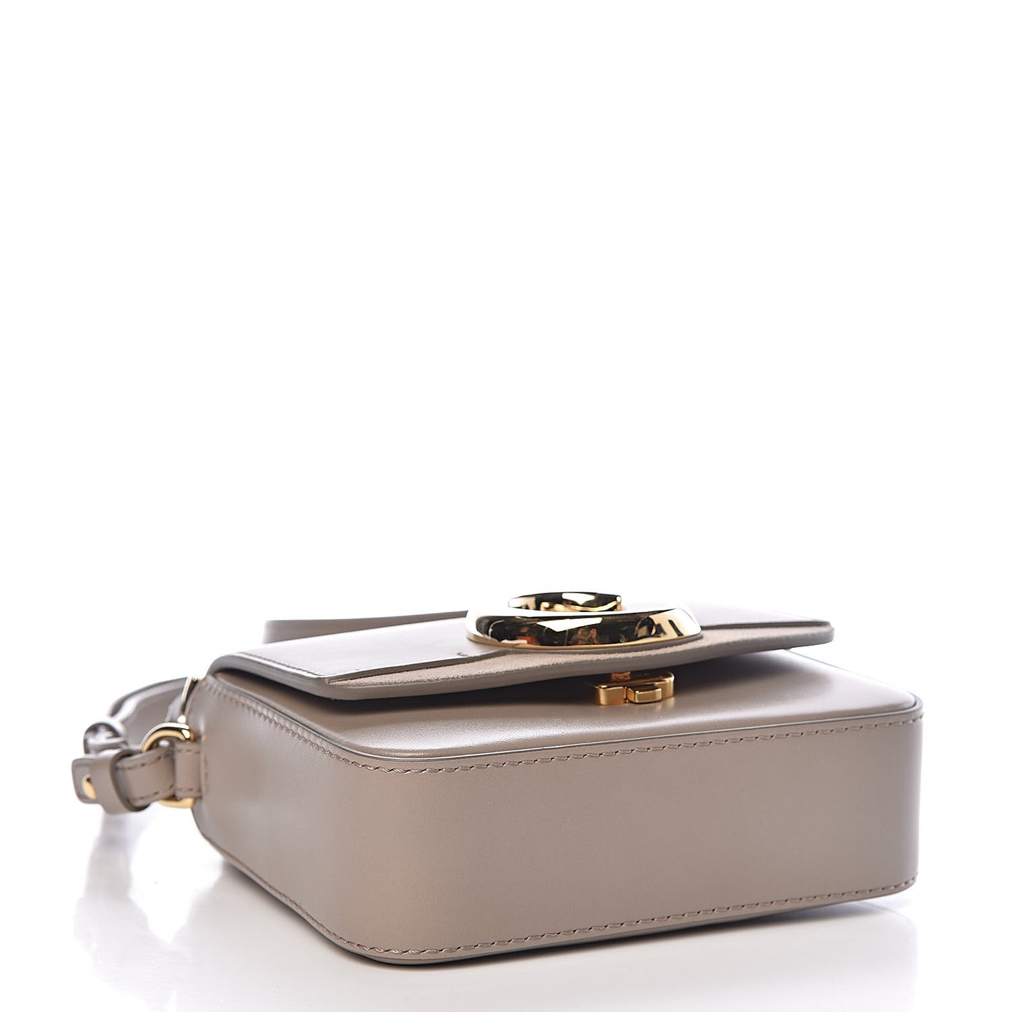 Shiny Calfskin Suede Mini C Bag Motty Grey