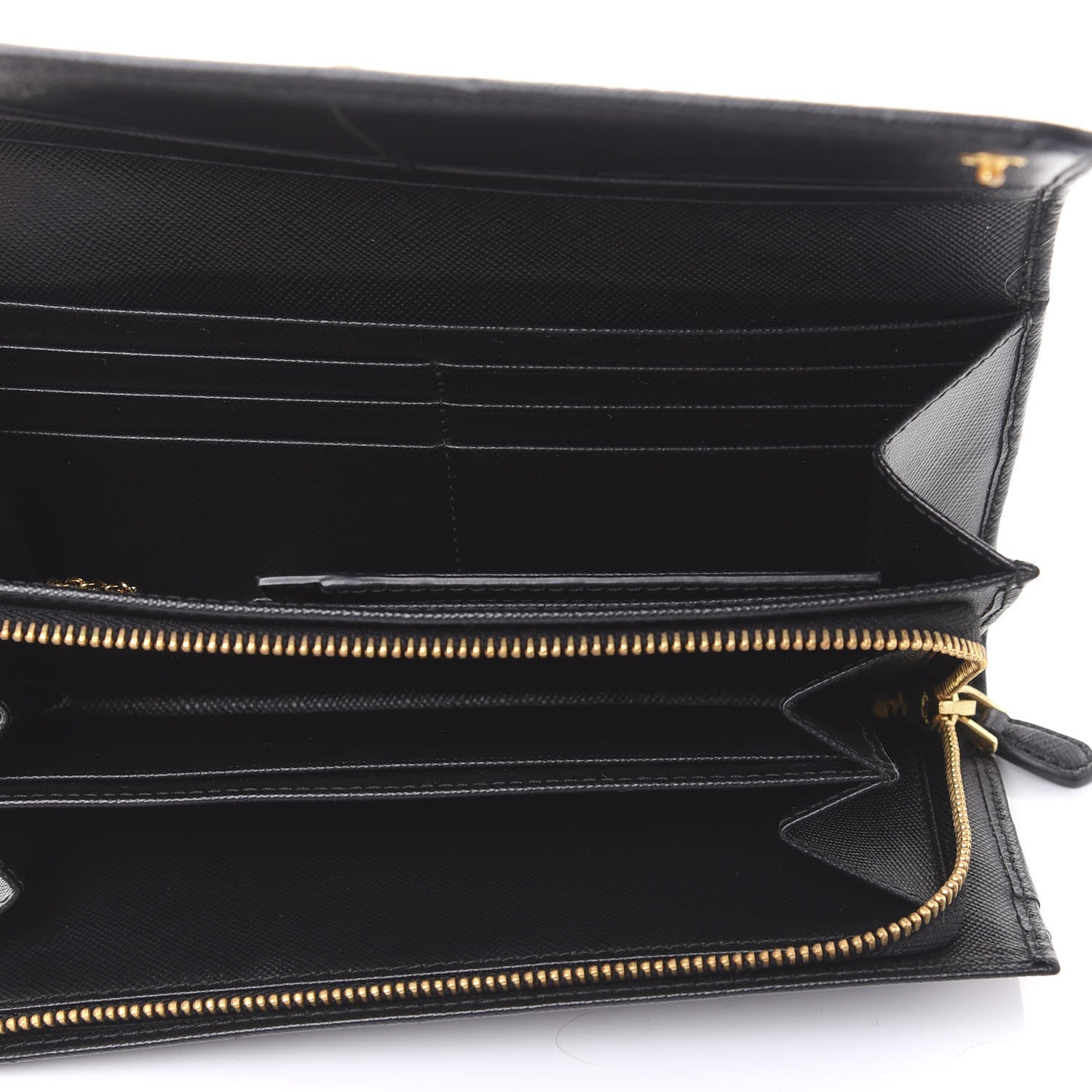 Prada Saffiano Continental Flap Wallet Black 5 of 10