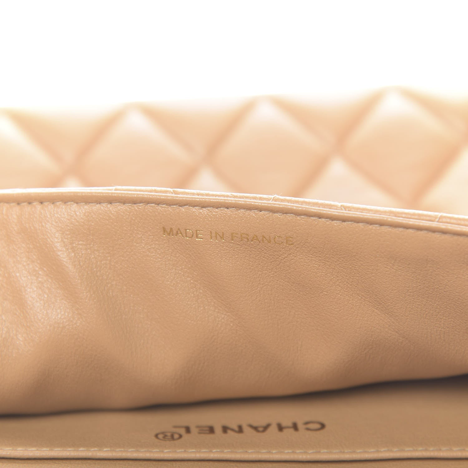 Chanel Lambskin Quilted Maxi Single Flap Beige 7 of 13