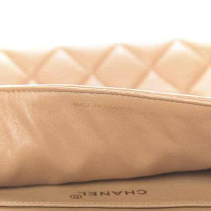 Chanel Lambskin Quilted Maxi Single Flap Beige 7 of 13