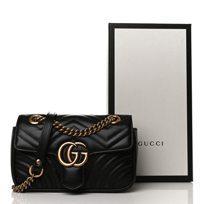 Gucci Calfskin Matelasse Mini GG Marmont Shoulder Bag Black 14 of 14