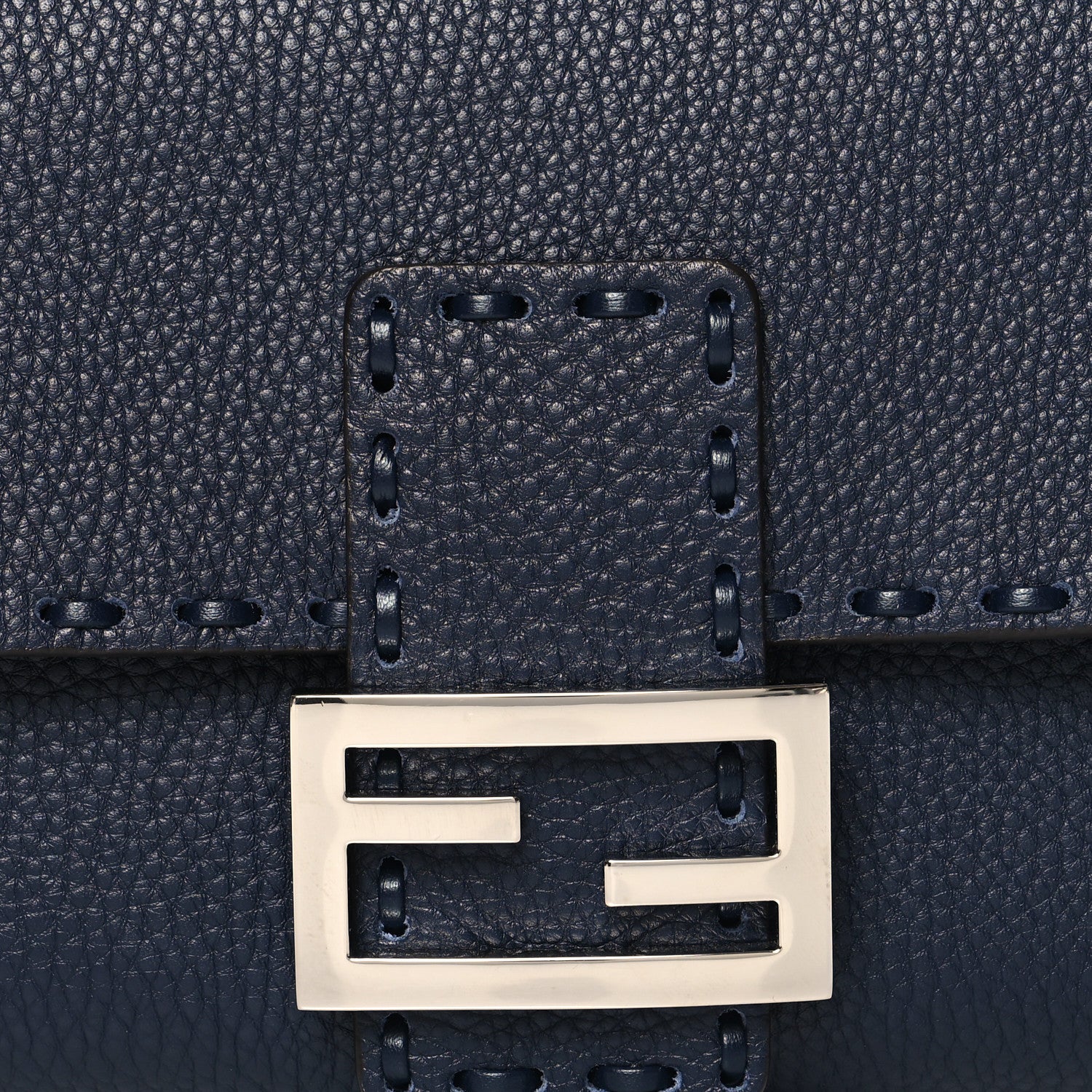 Fendi Cuoio Roma Sellerissima Nappa Sintetica Tape Stitch Baguette Notte 7 of 9