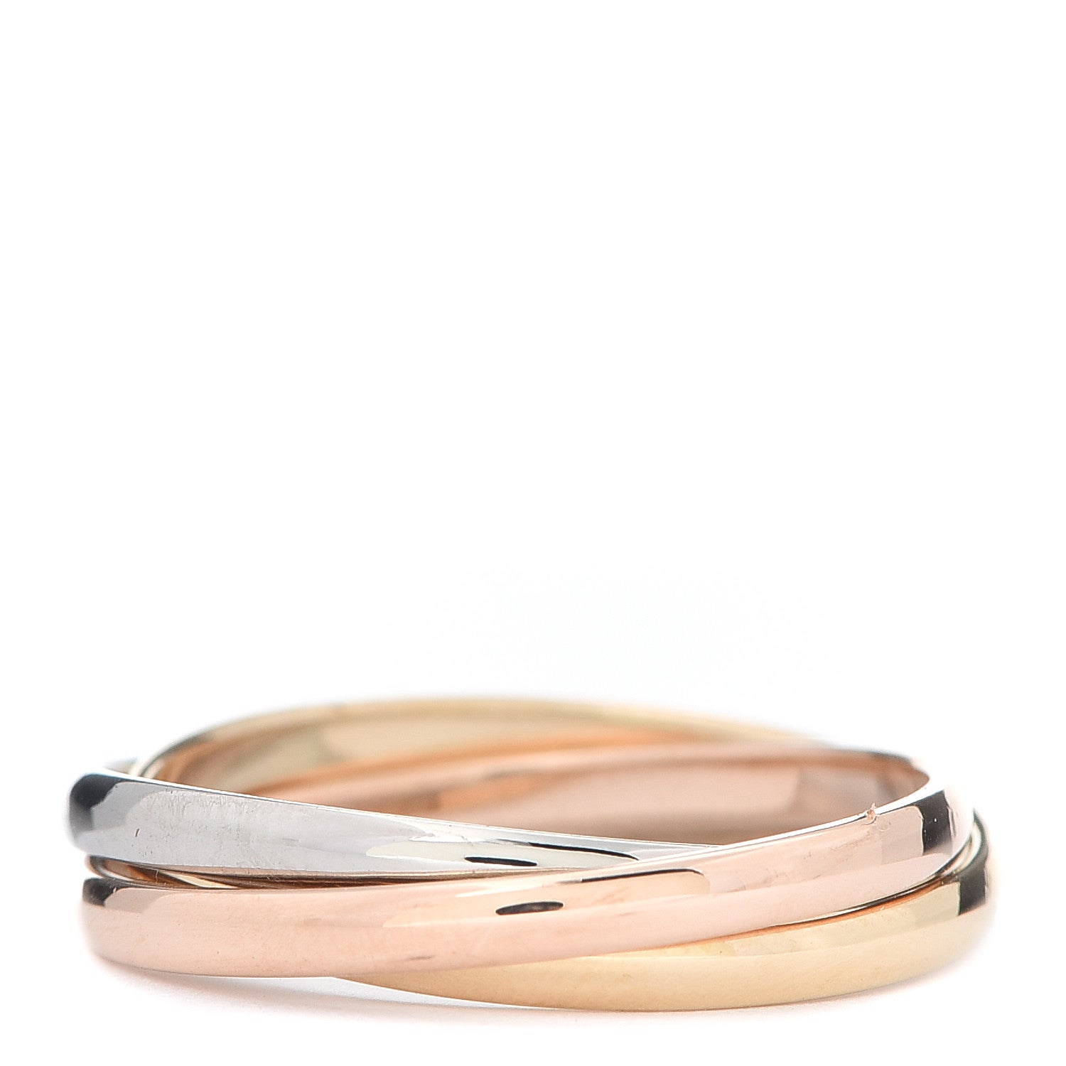 Cartier 18K Pink Yellow White Gold Extra Small Les Must De Trinity Ring 52 6 3 of 6
