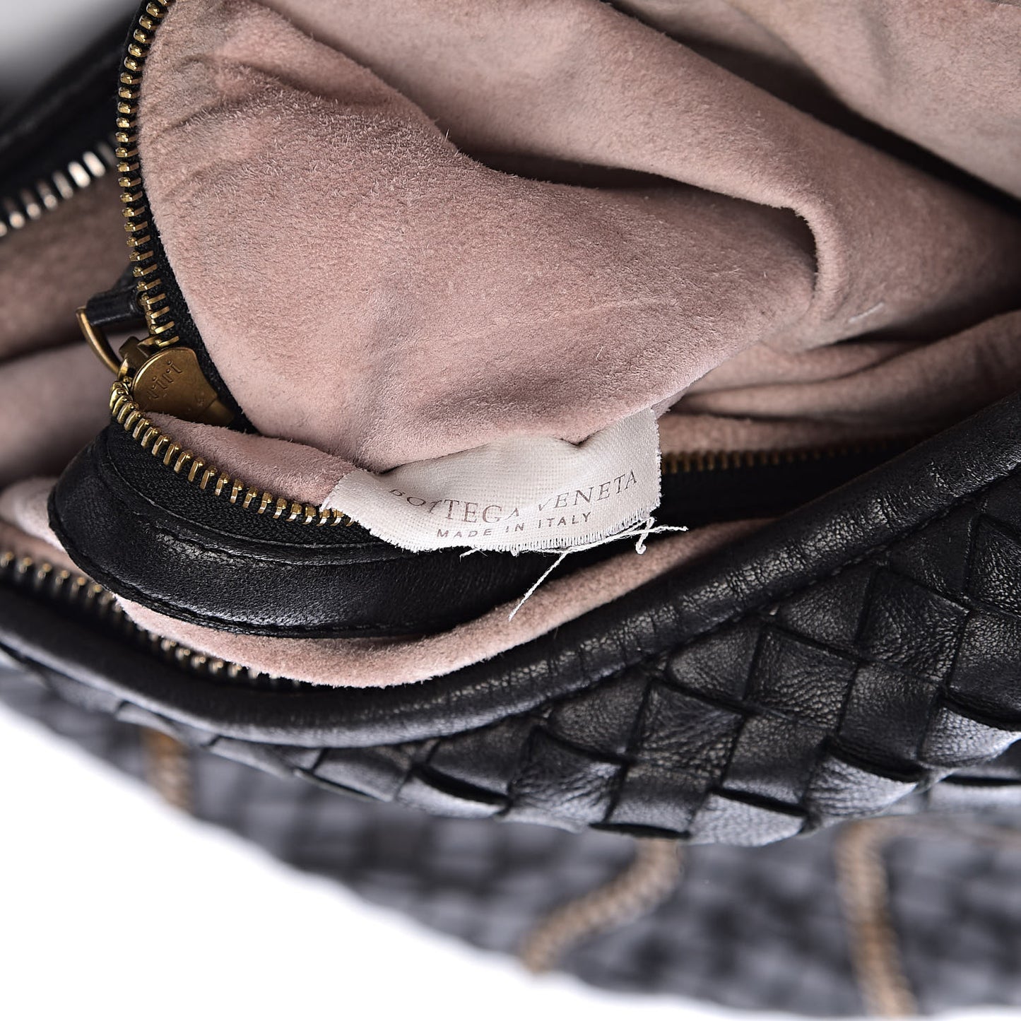 Nappa Intrecciato Medium Veneta Chain Hobo Black