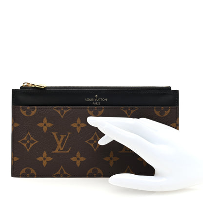 Louis Vuitton LOUIS VUITTON Monogram Slim Purse Black 2 of 6