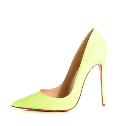 Christian Louboutin Patent So Kate 120 Pumps 39 Neon Yellow 1 of 7