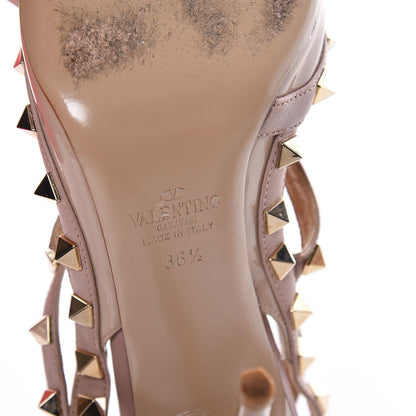 Valentino Garavani Patent Nappa Rockstud Ankle Strap 100mm Pumps 36.5 Poudre 9 of 12