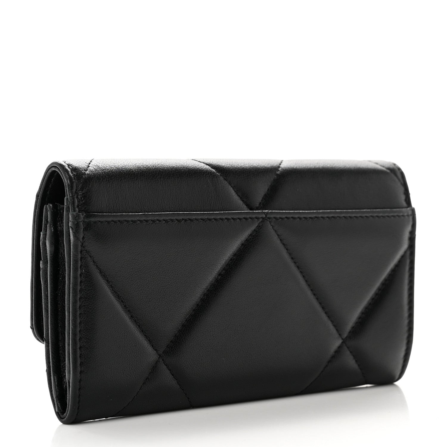 Chanel Lambskin Quilted Chanel 19 Flap Wallet Black 3 of 8