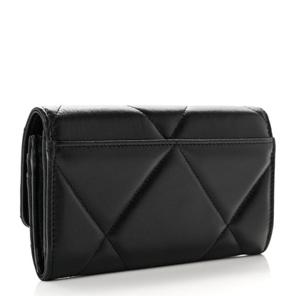 Chanel Lambskin Quilted Chanel 19 Flap Wallet Black 3 of 8