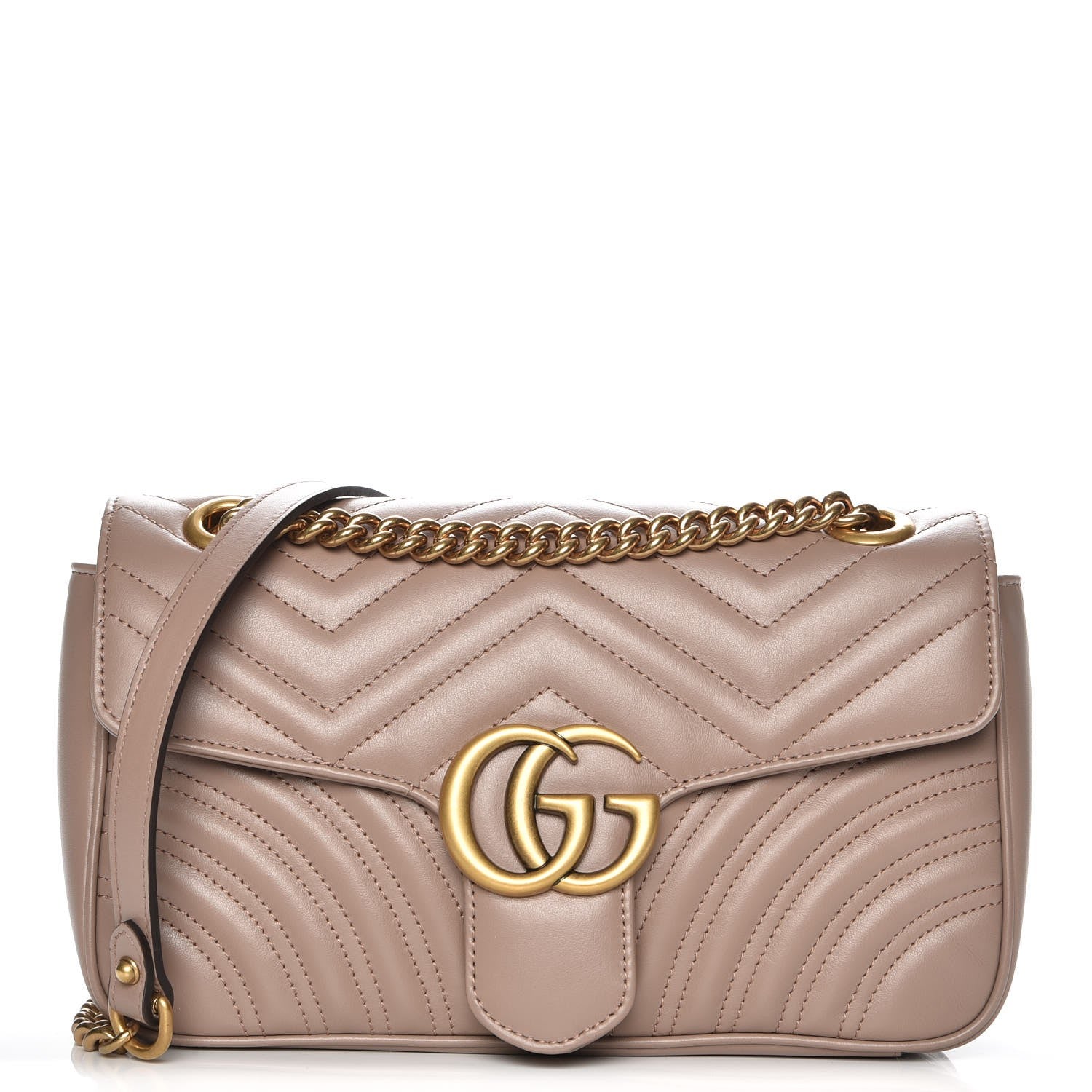 Gucci Calfskin Matelasse Small GG Marmont Shoulder Bag Porcelain Rose 1 of 7