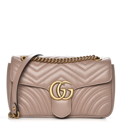 Gucci Calfskin Matelasse Small GG Marmont Shoulder Bag Porcelain Rose 1 of 7