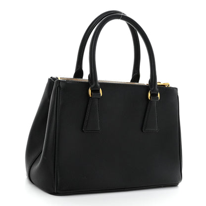 Prada Saffiano Mini Galleria Double Zip Tote Black 3 of 9