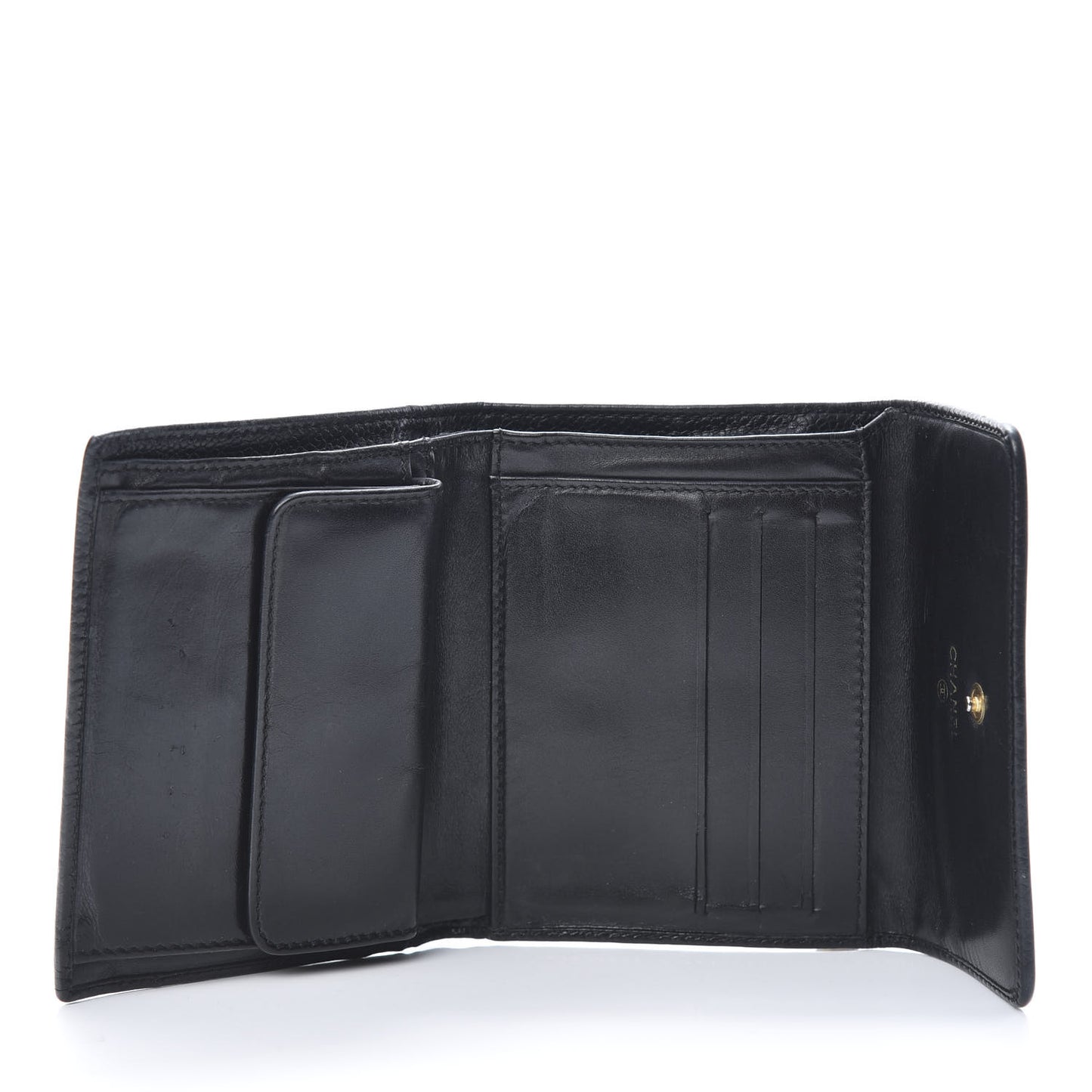 Caviar Timeless CC Compact Flap Wallet Black