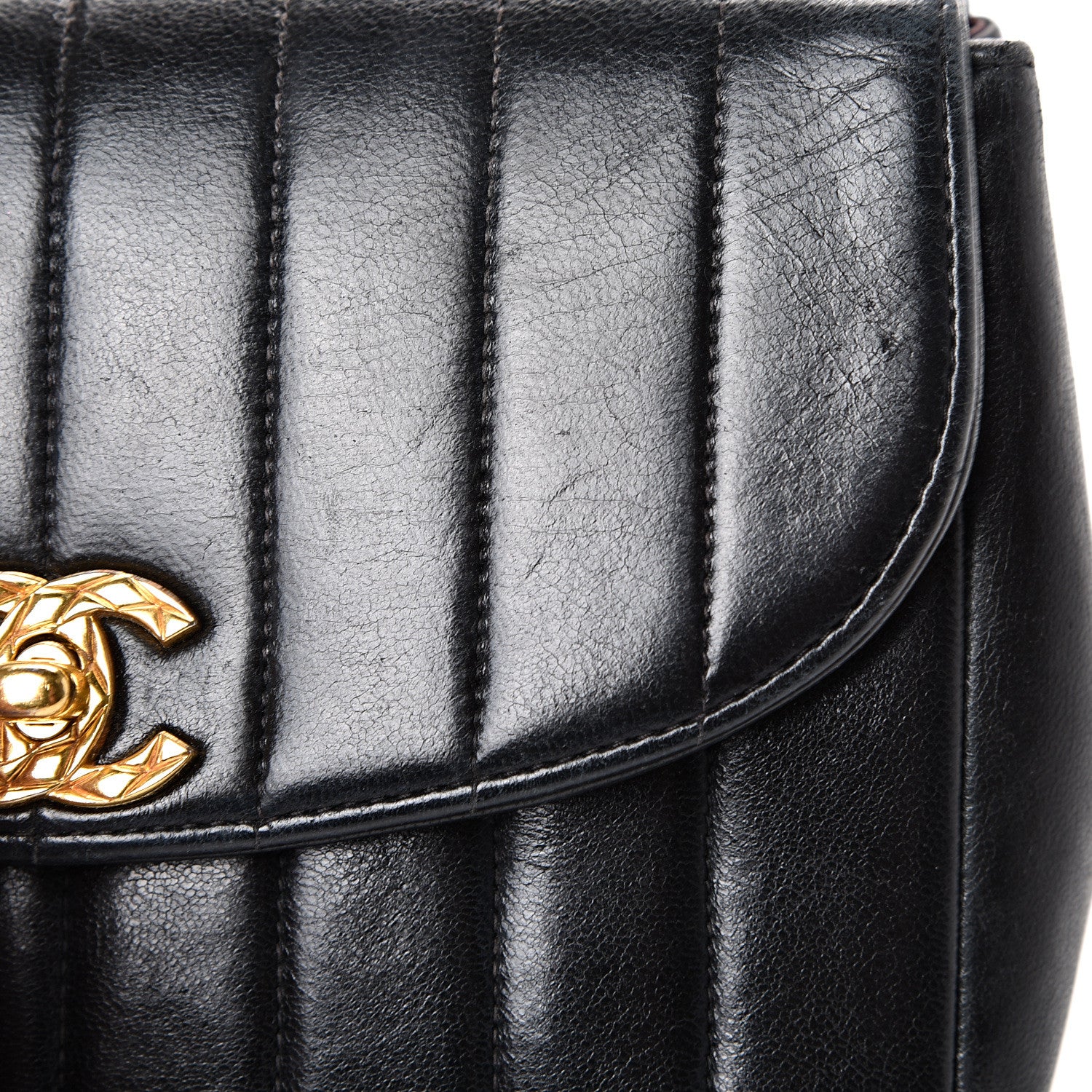 Chanel Lambskin Vertical Quilt Small Single Flap Black 15 of 20