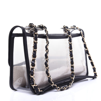 Chanel Lambskin PVC Medium Coco Sand Flap Black 3 of 16