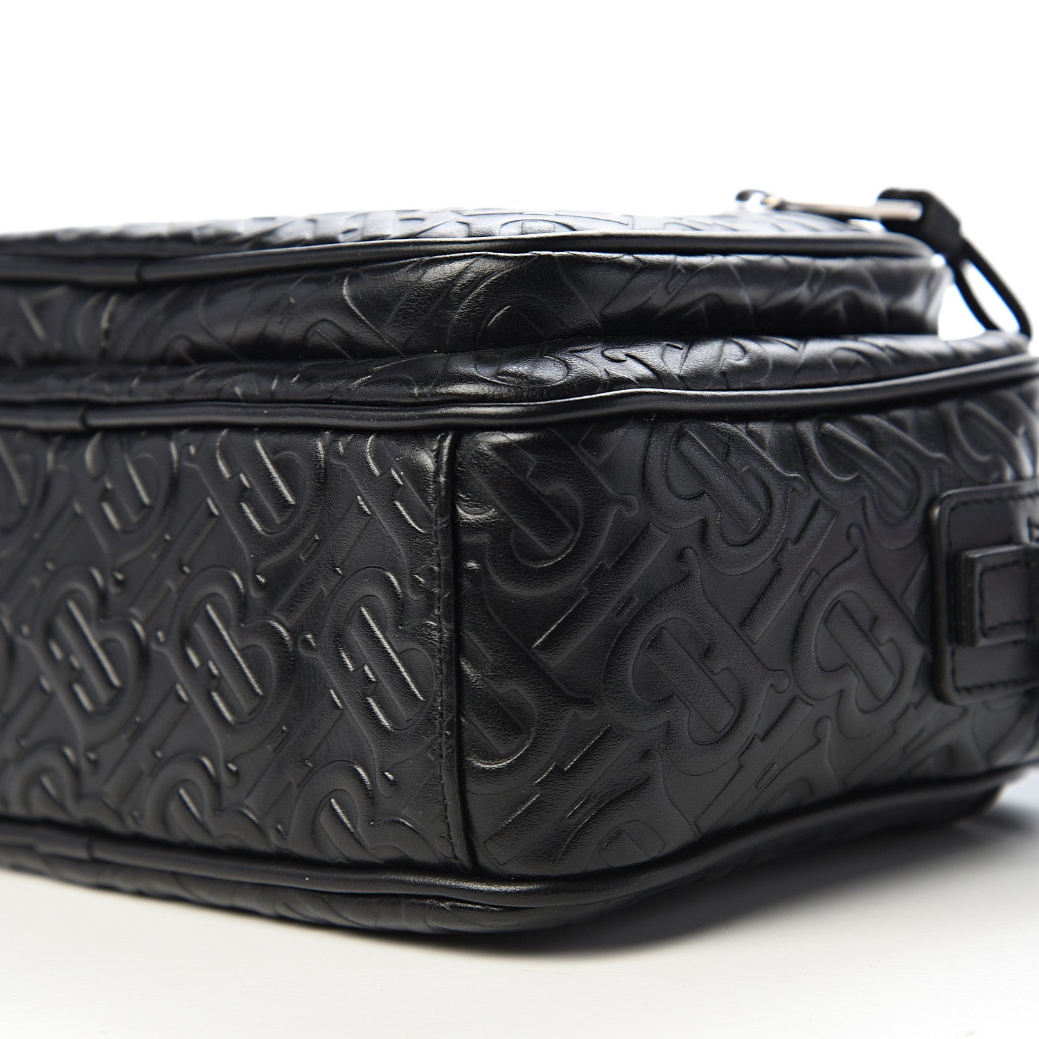 Burberry Calfskin Embossed Monogram Small Camera Bag Black 8 of 9