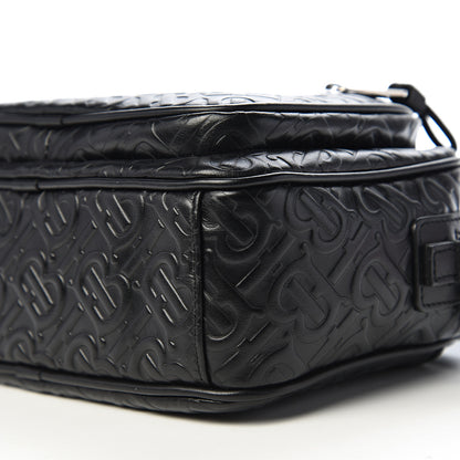 Burberry Calfskin Embossed Monogram Small Camera Bag Black 8 of 9