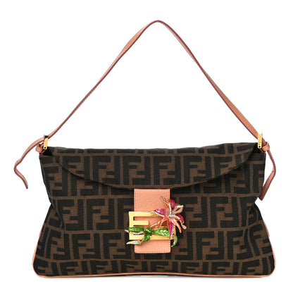 Fendi Zucca Crystal Flower Baguette Tobacco 1 of 20