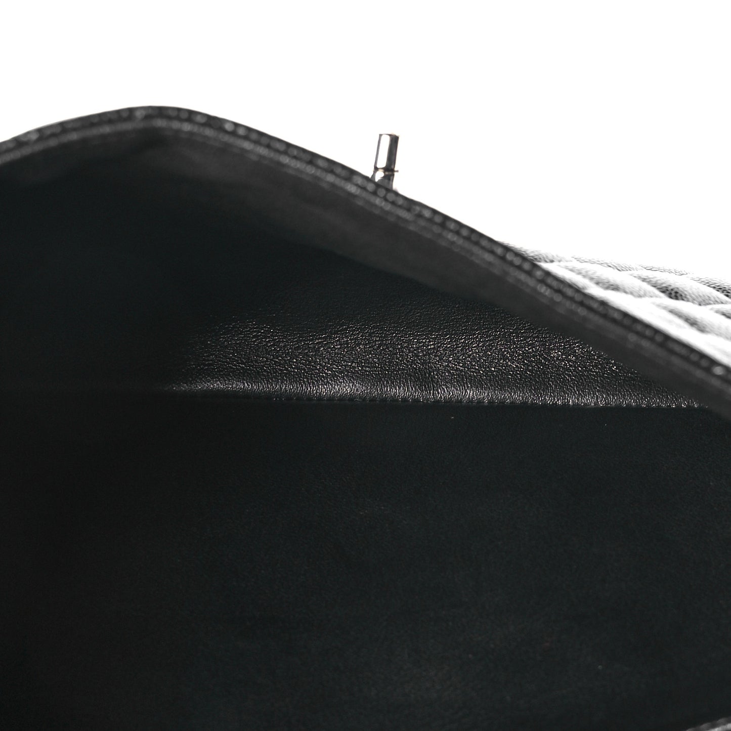 Caviar Quilted Flap Clutch Black