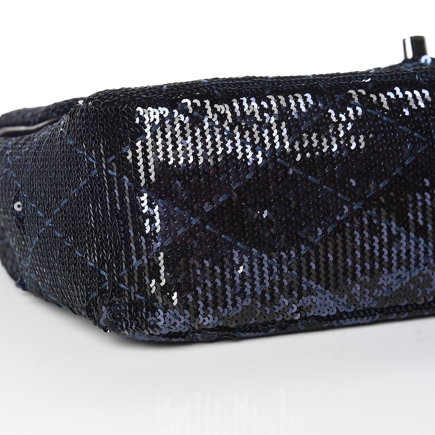 Chanel Sequin Quilted Medium Single Flap Blue 5 of 10