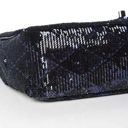 Chanel Sequin Quilted Medium Single Flap Blue 5 of 10
