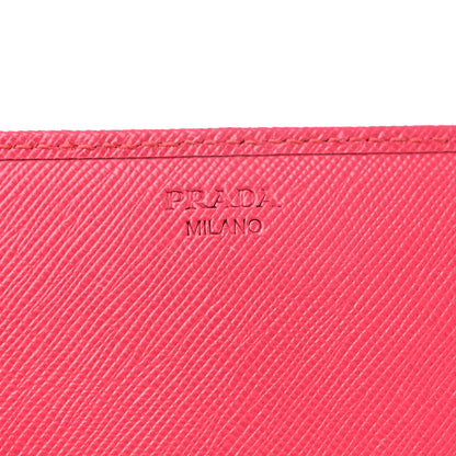Prada Saffiano Metal Continental Flap Wallet Peonia 7 of 9