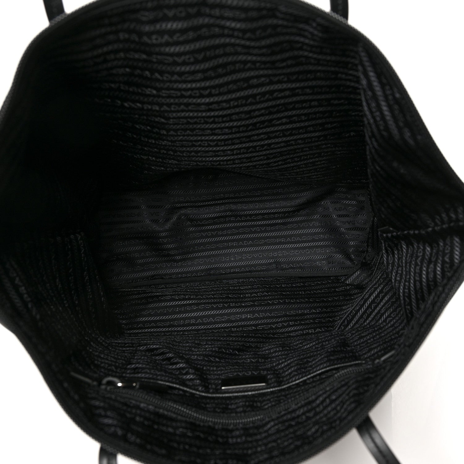 Prada Tessuto Nylon Saffiano Tote Black 5 of 9