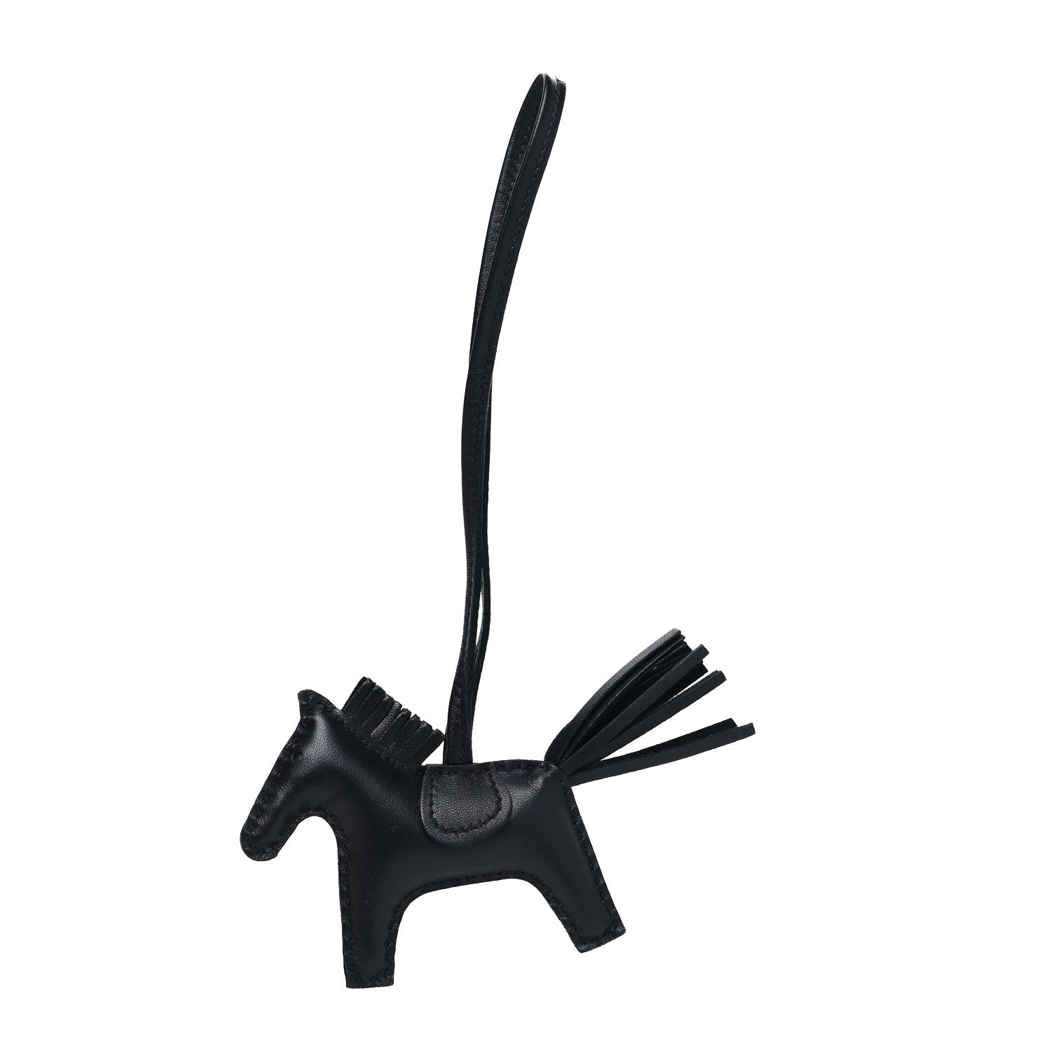 Hermes Milo Lambskin Grigri Rodeo Horse Bag Charm PM So Black 1 of 3