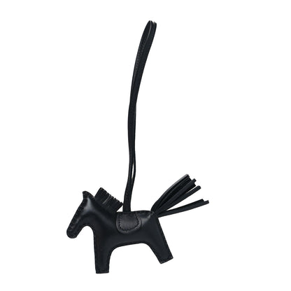 Hermes Milo Lambskin Grigri Rodeo Horse Bag Charm PM So Black 1 of 3