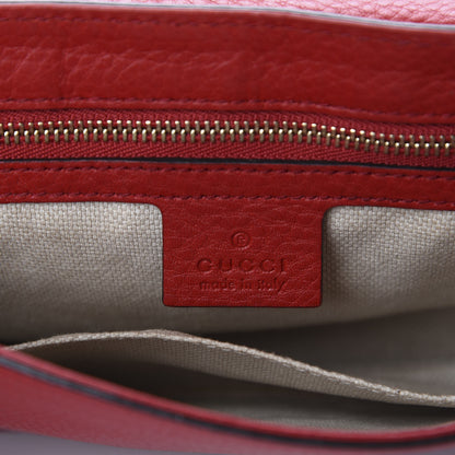 Gucci Pebbled Calfskin Medium Soho Flap Crossbody Tabasco Red 8 of 10
