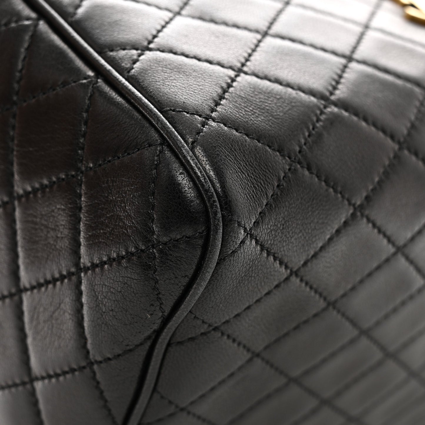 Lambskin Quilted Gaby Vanity Case Black