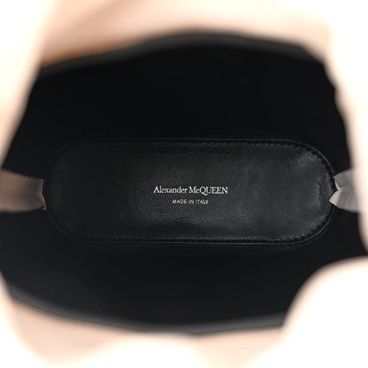 Alexander McQueen Calfskin The Rise Mini Bucket Bag White Black 5 of 11