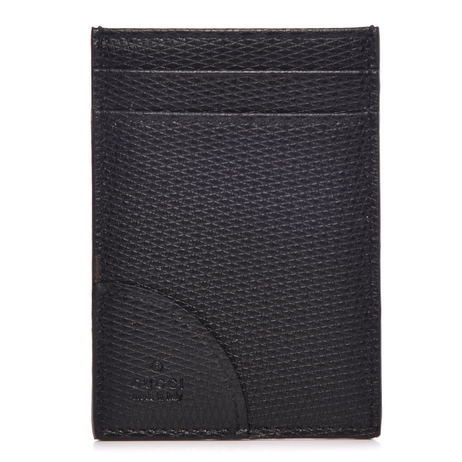 Gucci Textured Calfskin Card Case Black 1 of 8