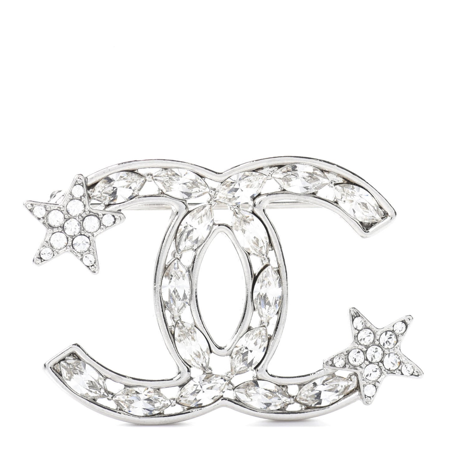 Crystal Starfall CC Brooch Silver