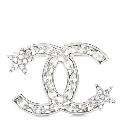 Chanel Crystal Starfall CC Brooch Silver 1 of 4