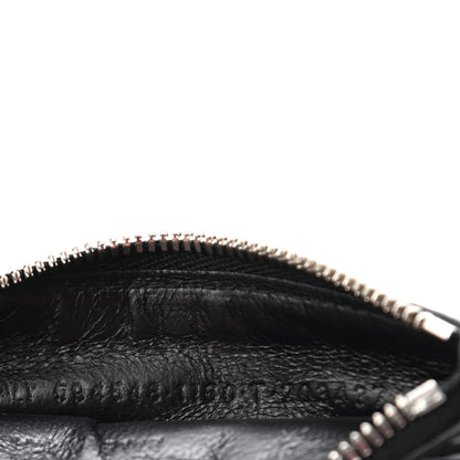 Balenciaga Smooth Calfskin Gradient Logo Cash Coin Card Holder On Keychain Black Grey 4 of 5