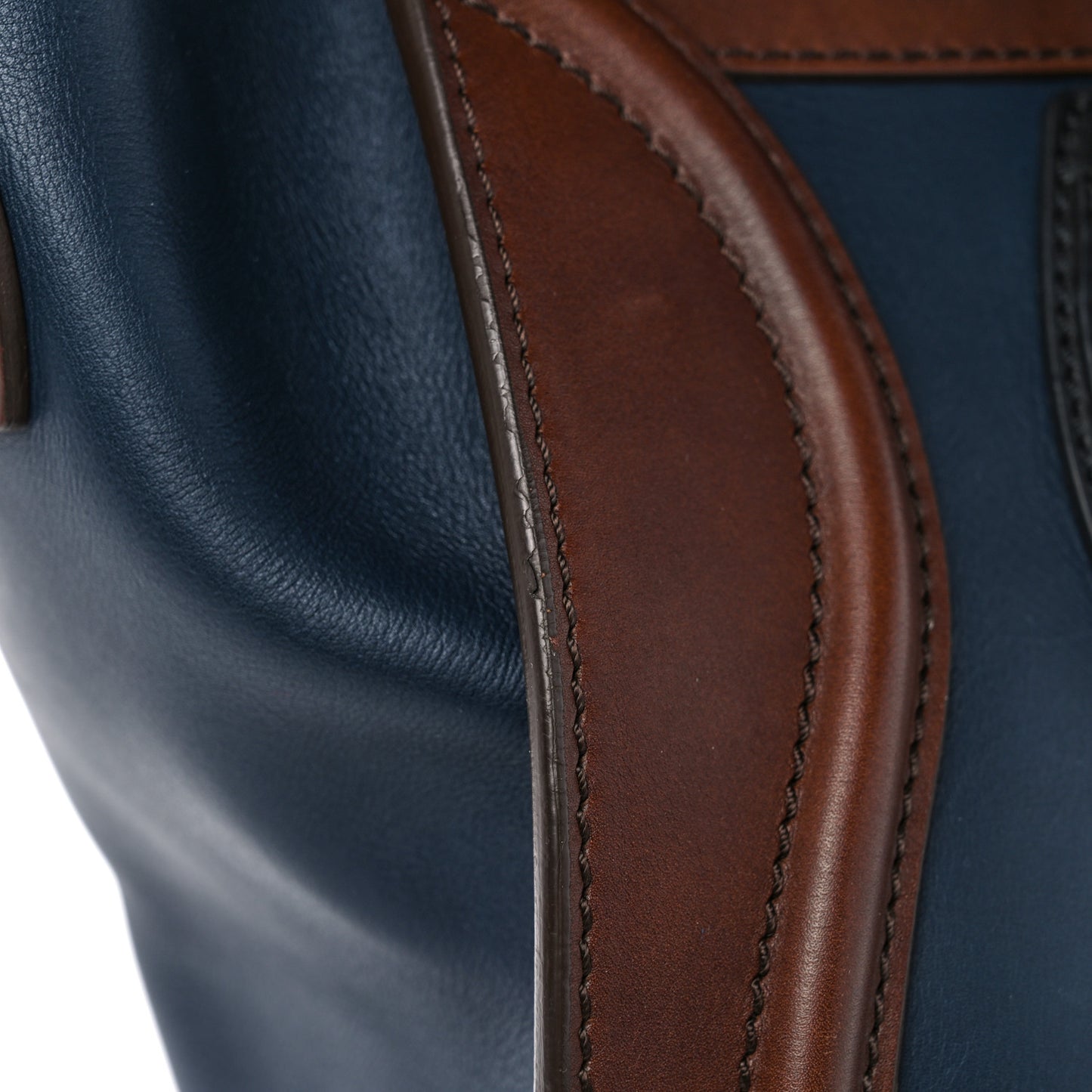 Smooth Calfskin Mini Bi-Color Luggage Navy