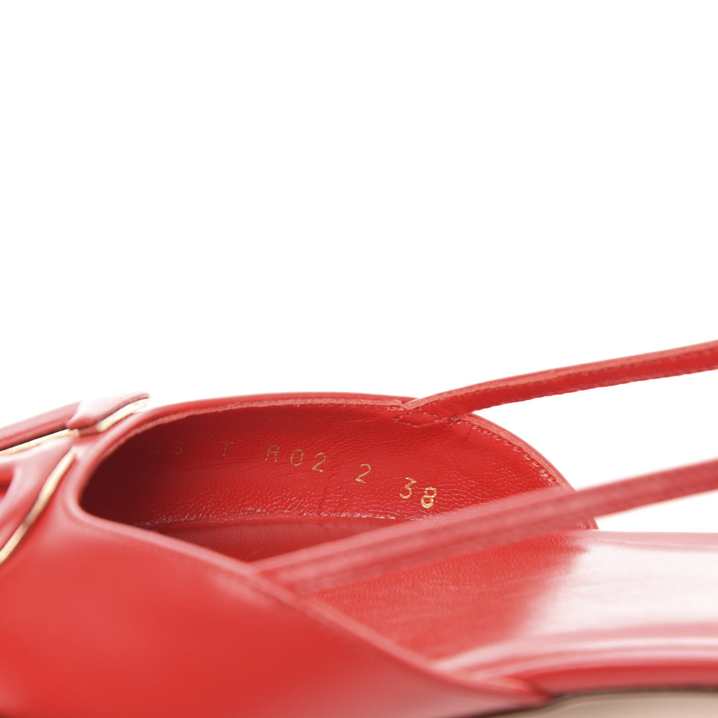 Nappa Vlogo Slingback Flats 38 Rouge Pur