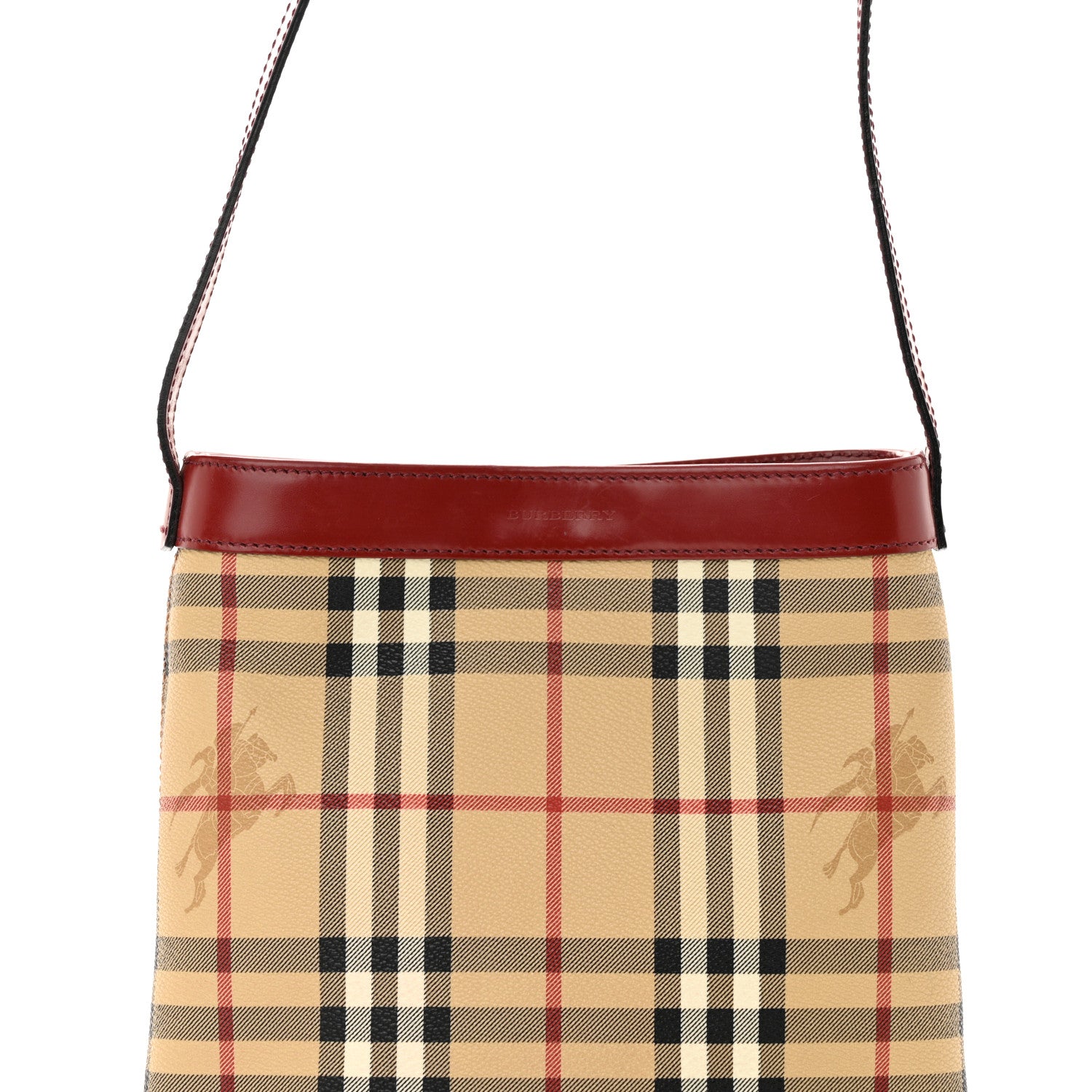 Burberry Haymarket Check Shoulder Bag Red 8 of 15