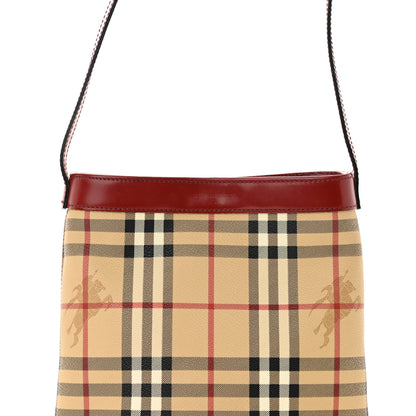 Burberry Haymarket Check Shoulder Bag Red 8 of 15