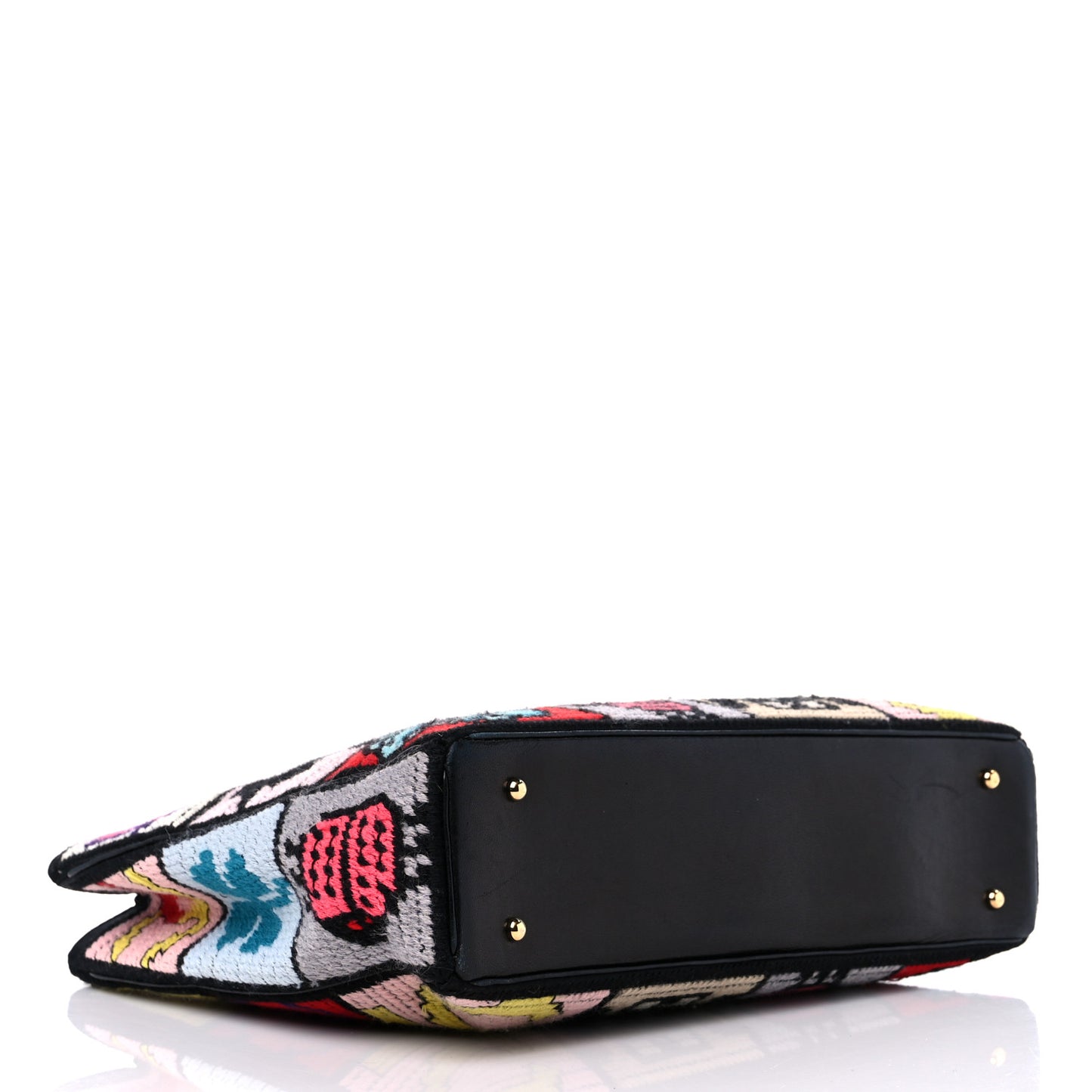 Needlepoint Precious Symbols Shoulder Bag Black