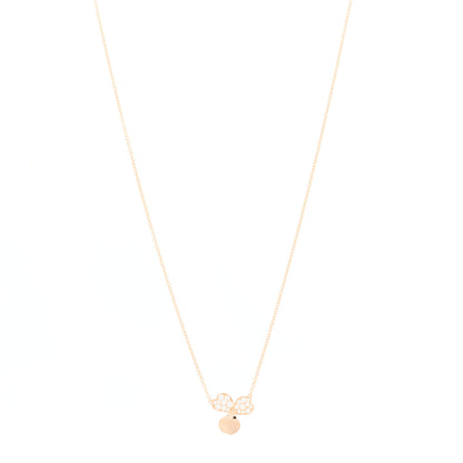 Tiffany 18K Rose Gold Diamond Paper Flowers Pendant Necklace 1 of 4
