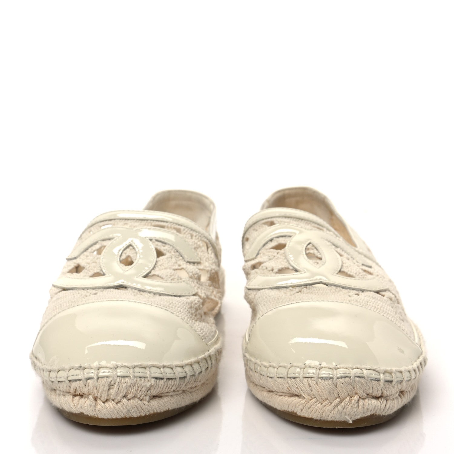 Chanel Macrame Patent CC Espadrilles 42 Beige Ivory 2 of 7