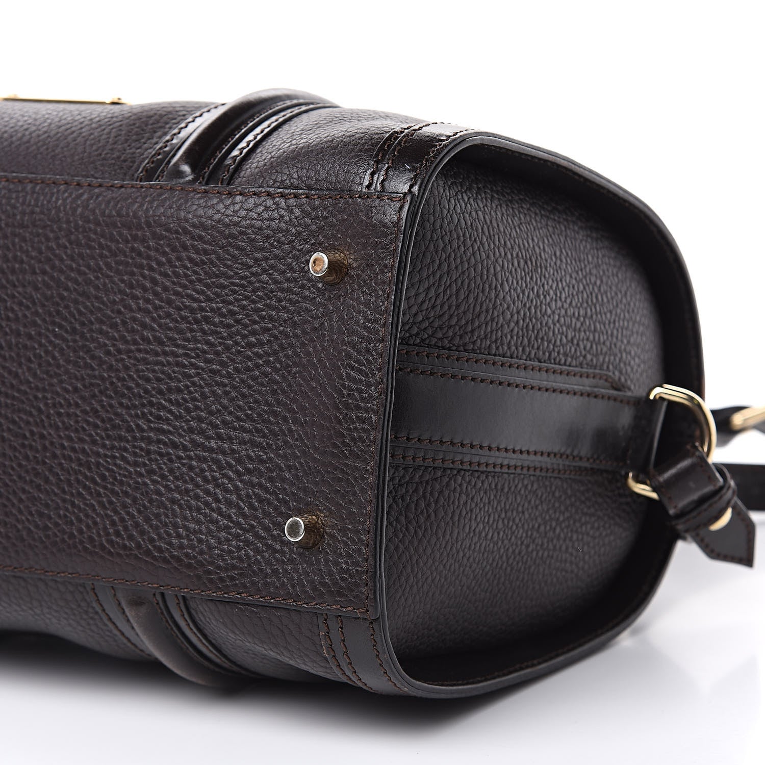 Burberry Grainy Calfskin Medium Alchester Bowling Bag Dark Chocolate 9 of 16