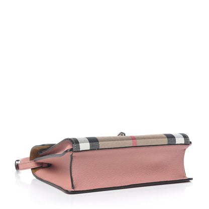 Burberry Derby Calfskin House Check Small Macken Crossbody Bag Dusty Rose 4 of 10