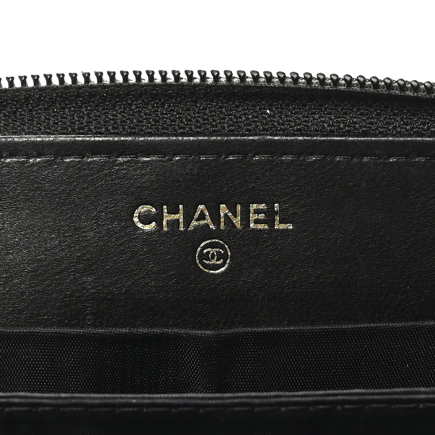 Caviar CC Timeless Large Zip Around Wallet Black