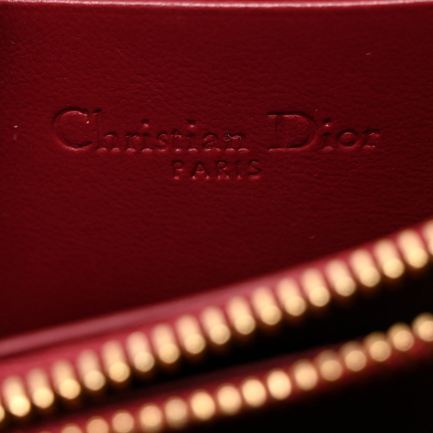 CHRISTIAN DIOR Patent Cannage Small Lady Dior Voyageur Coin Purse Cherry Red
